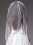 Petite Adele Girls White Sequin Lace Scalloped Edge Communion Flower Girl Veil - SophiasStyle.com